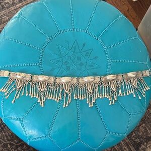 Free People Party Crasher Silver Fringe Belt